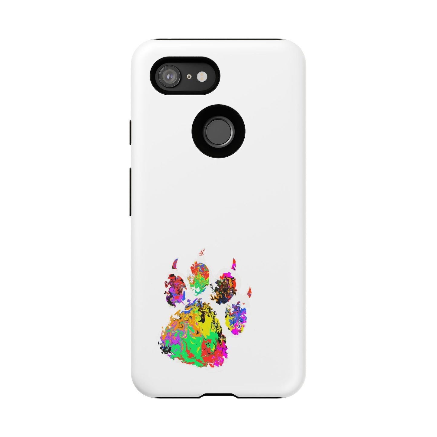 Colorful Paw Print Phone Case — Protective Pet Lover iPhone Case