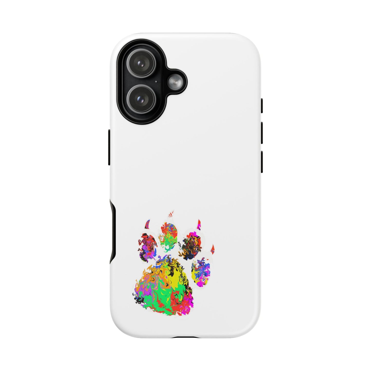 Colorful Paw Print Phone Case — Protective Pet Lover iPhone Case