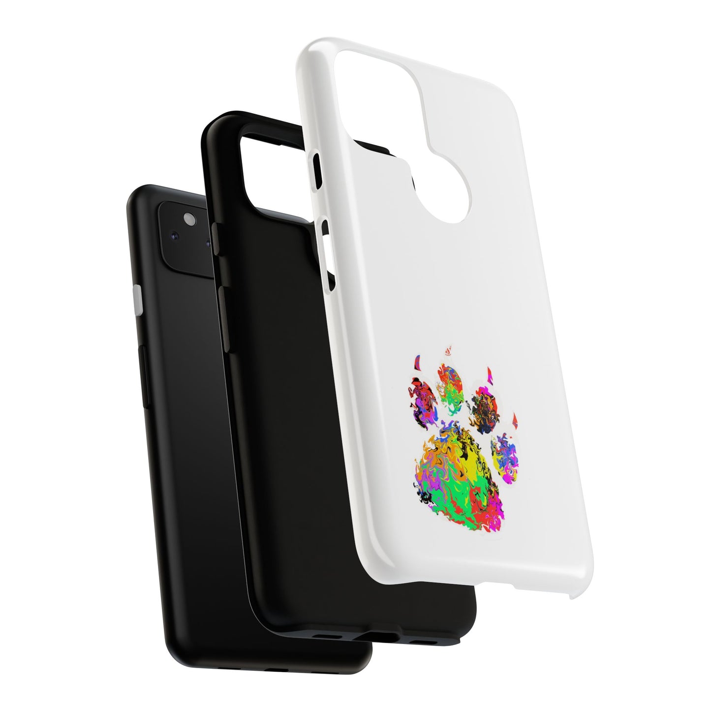 Colorful Paw Print Phone Case — Protective Pet Lover iPhone Case