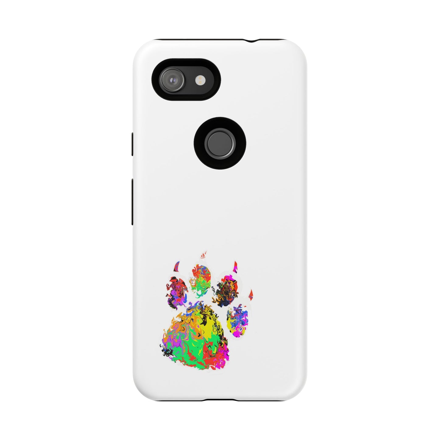 Colorful Paw Print Phone Case — Protective Pet Lover iPhone Case