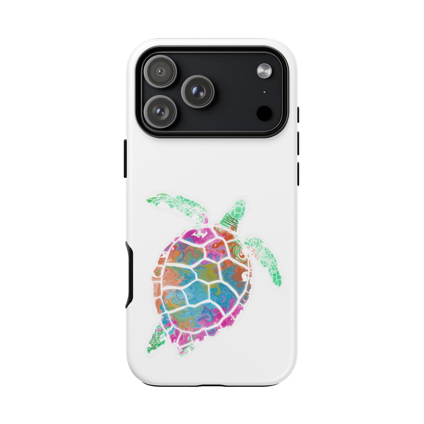 Sea Turtle Tough Phone Case — Colorful Watercolor Turtle Protective Cover
