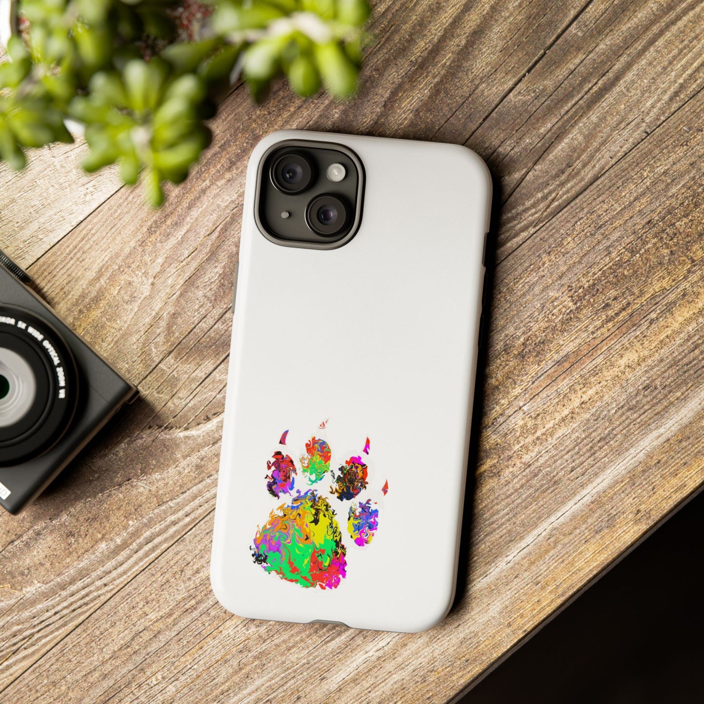 Colorful Paw Print Phone Case — Protective Pet Lover iPhone Case