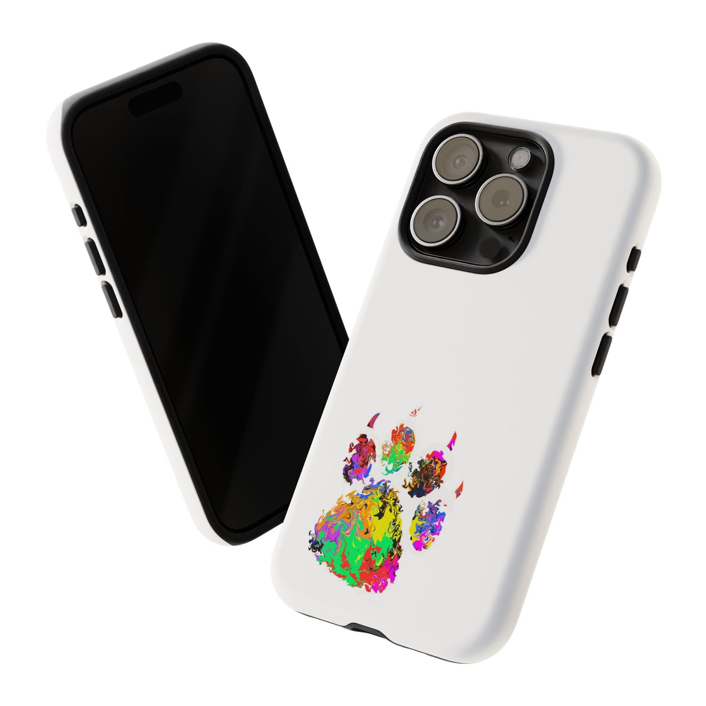 Colorful Paw Print Phone Case — Protective Pet Lover iPhone Case