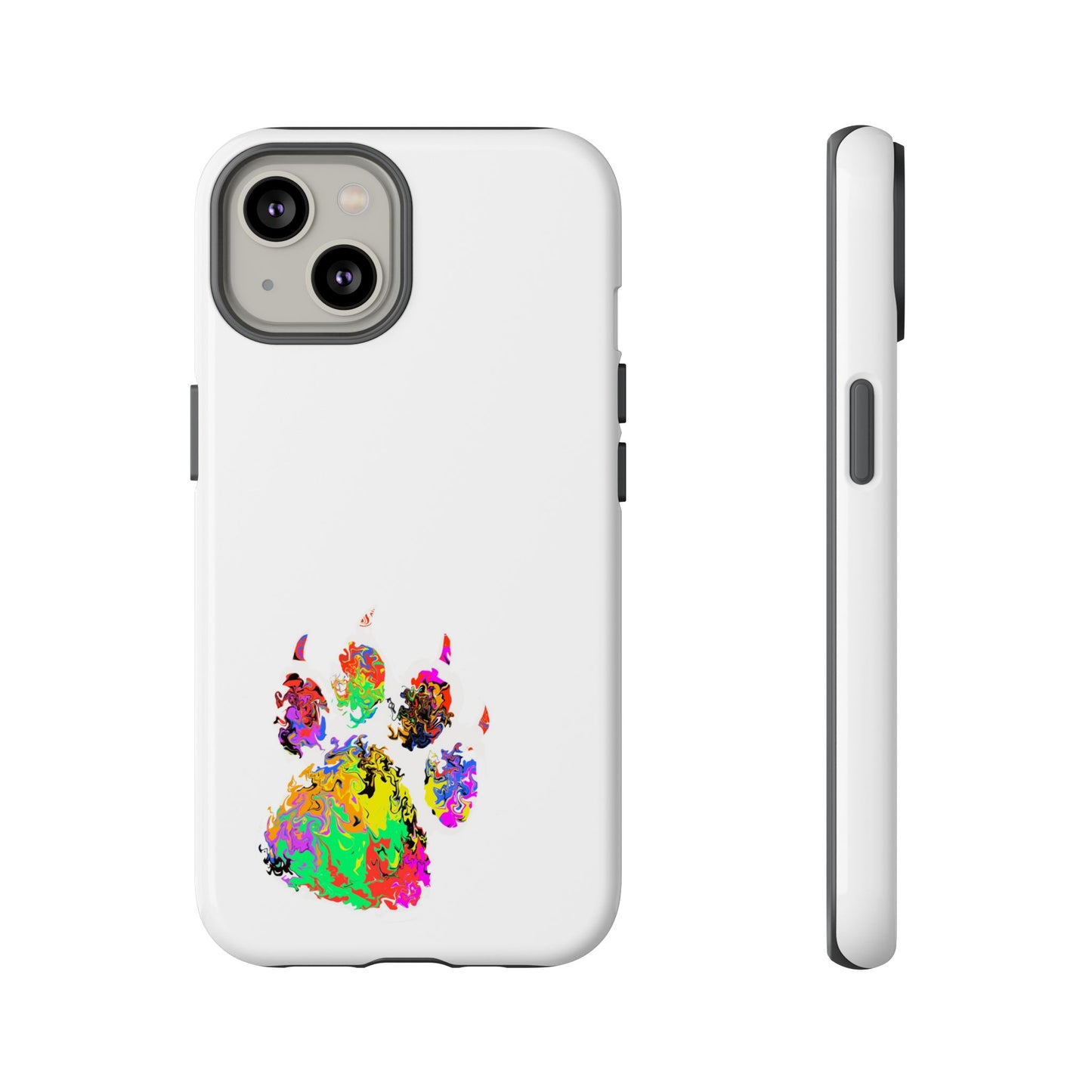 Colorful Paw Print Phone Case — Protective Pet Lover iPhone Case