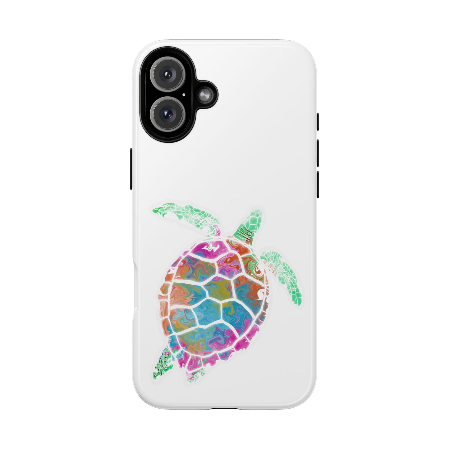 Sea Turtle Tough Phone Case — Colorful Watercolor Turtle Protective Cover