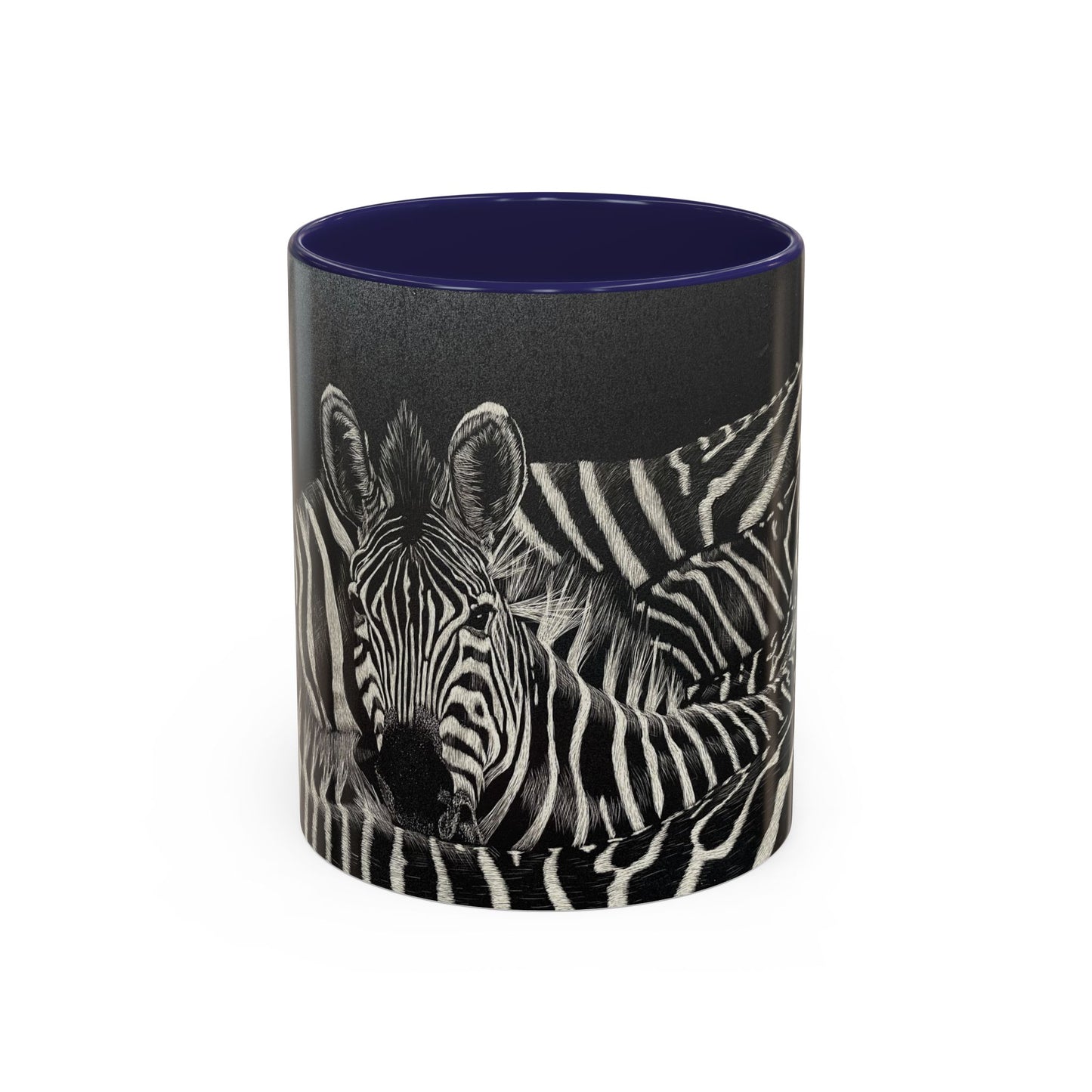 Zebra Stripe Accent Coffee Mug — Black Interior 11/15oz