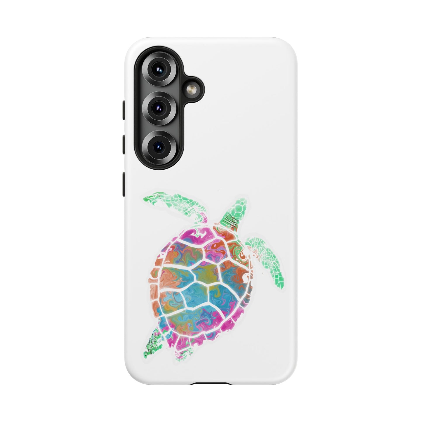 Sea Turtle Tough Phone Case — Colorful Watercolor Turtle Protective Cover