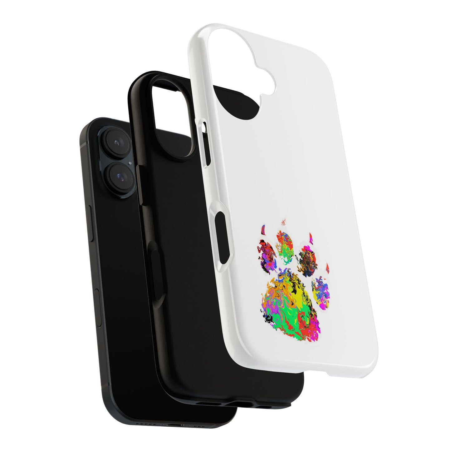 Colorful Paw Print Phone Case — Protective Pet Lover iPhone Case