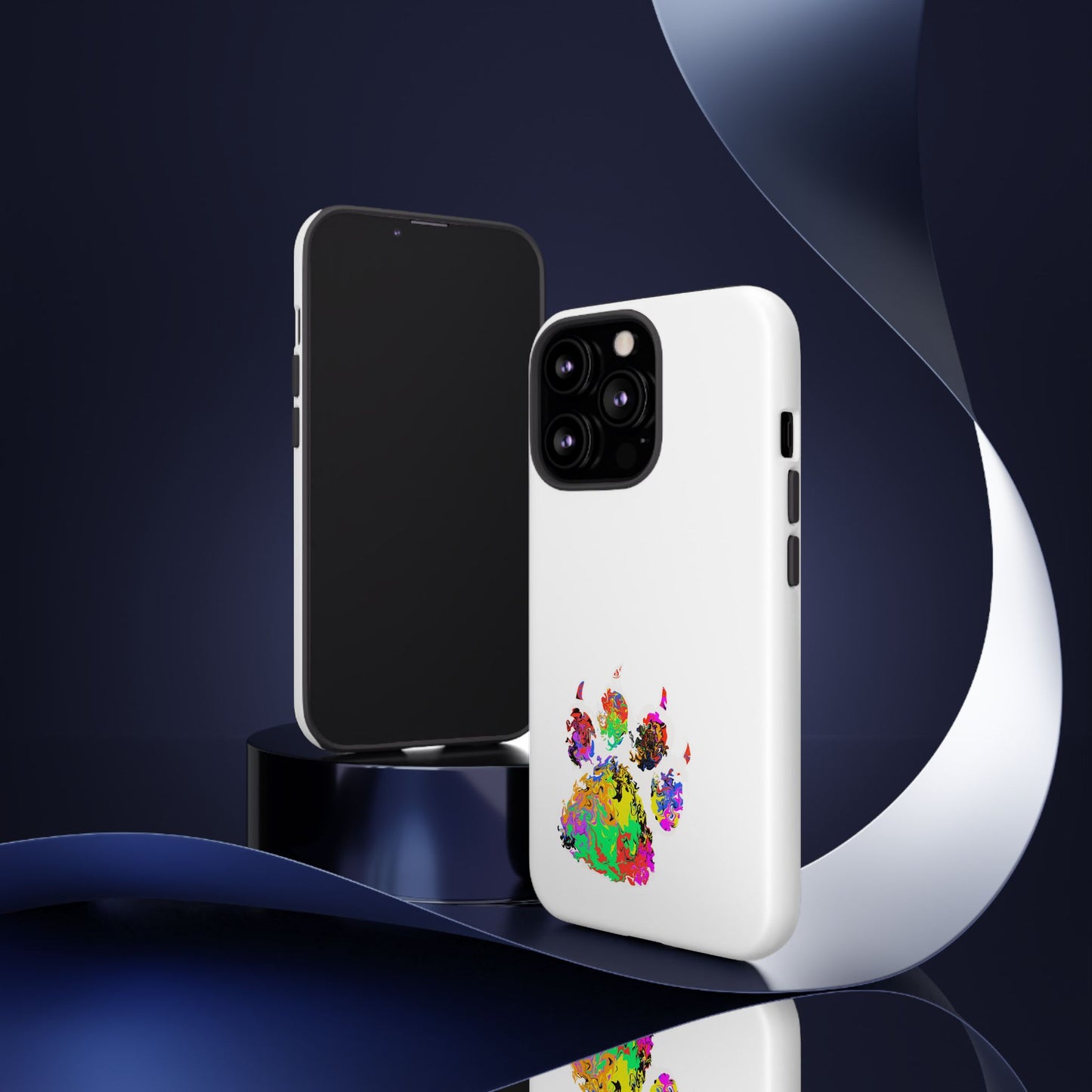 Colorful Paw Print Phone Case — Protective Pet Lover iPhone Case