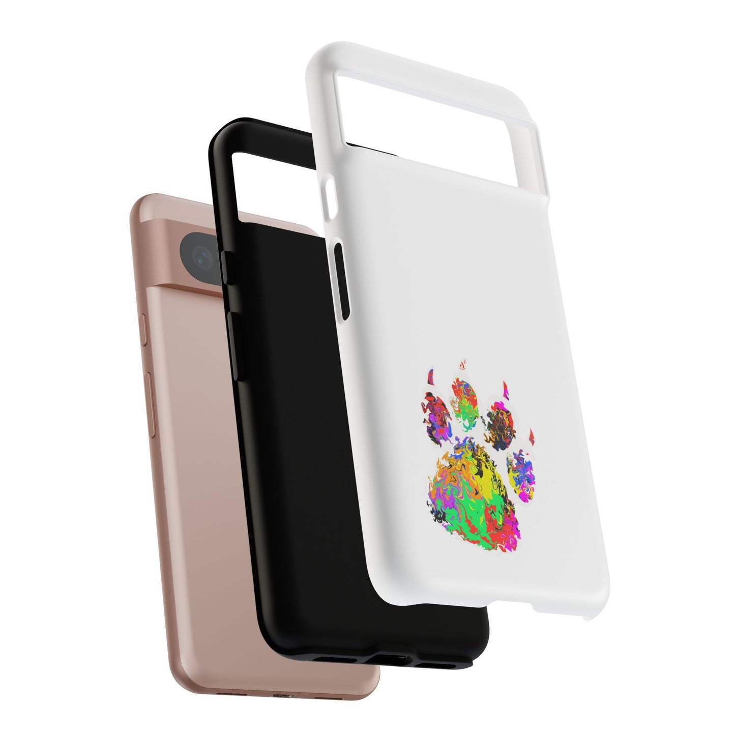 Colorful Paw Print Phone Case — Protective Pet Lover iPhone Case