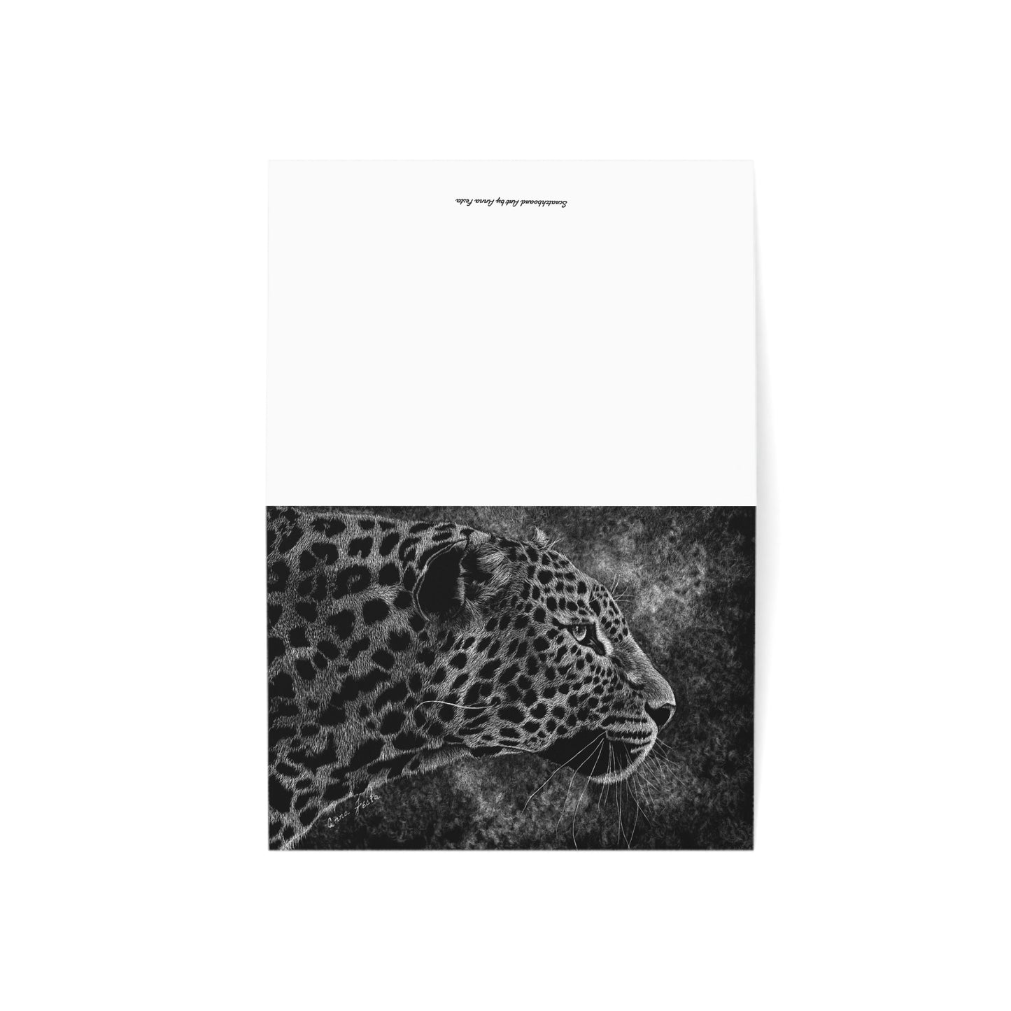 Greeting Cards Scratchboard Wild Cat Design