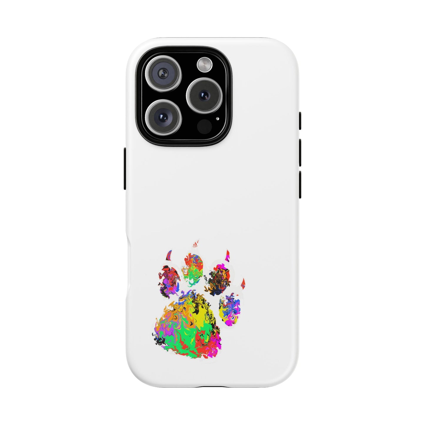Colorful Paw Print Phone Case — Protective Pet Lover iPhone Case