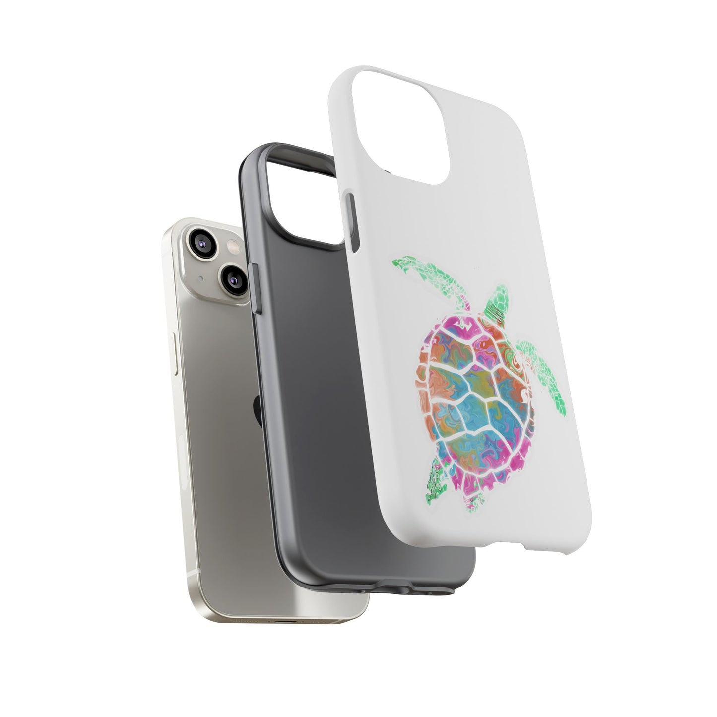 Sea Turtle Tough Phone Case — Colorful Watercolor Turtle Protective Cover