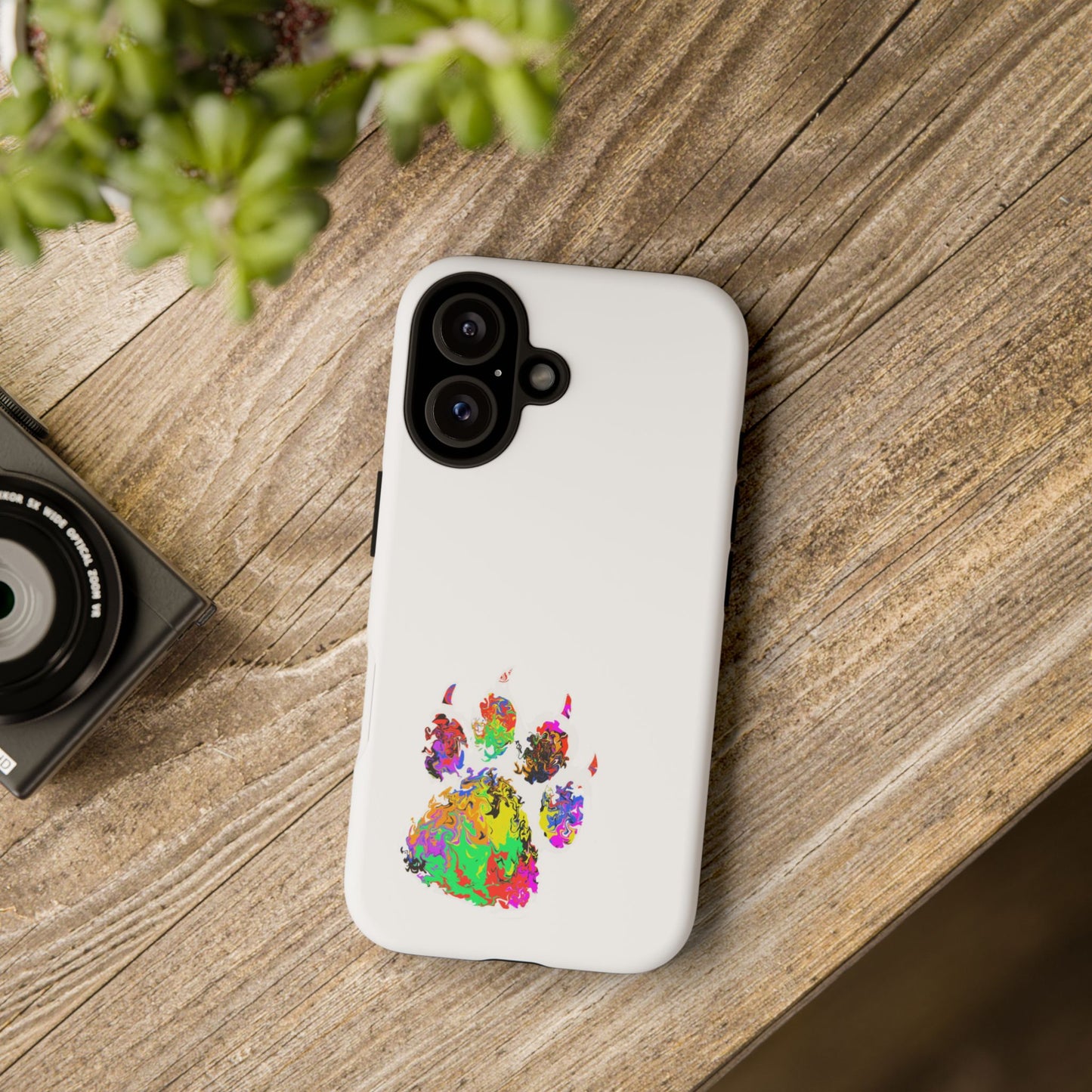 Colorful Paw Print Phone Case — Protective Pet Lover iPhone Case