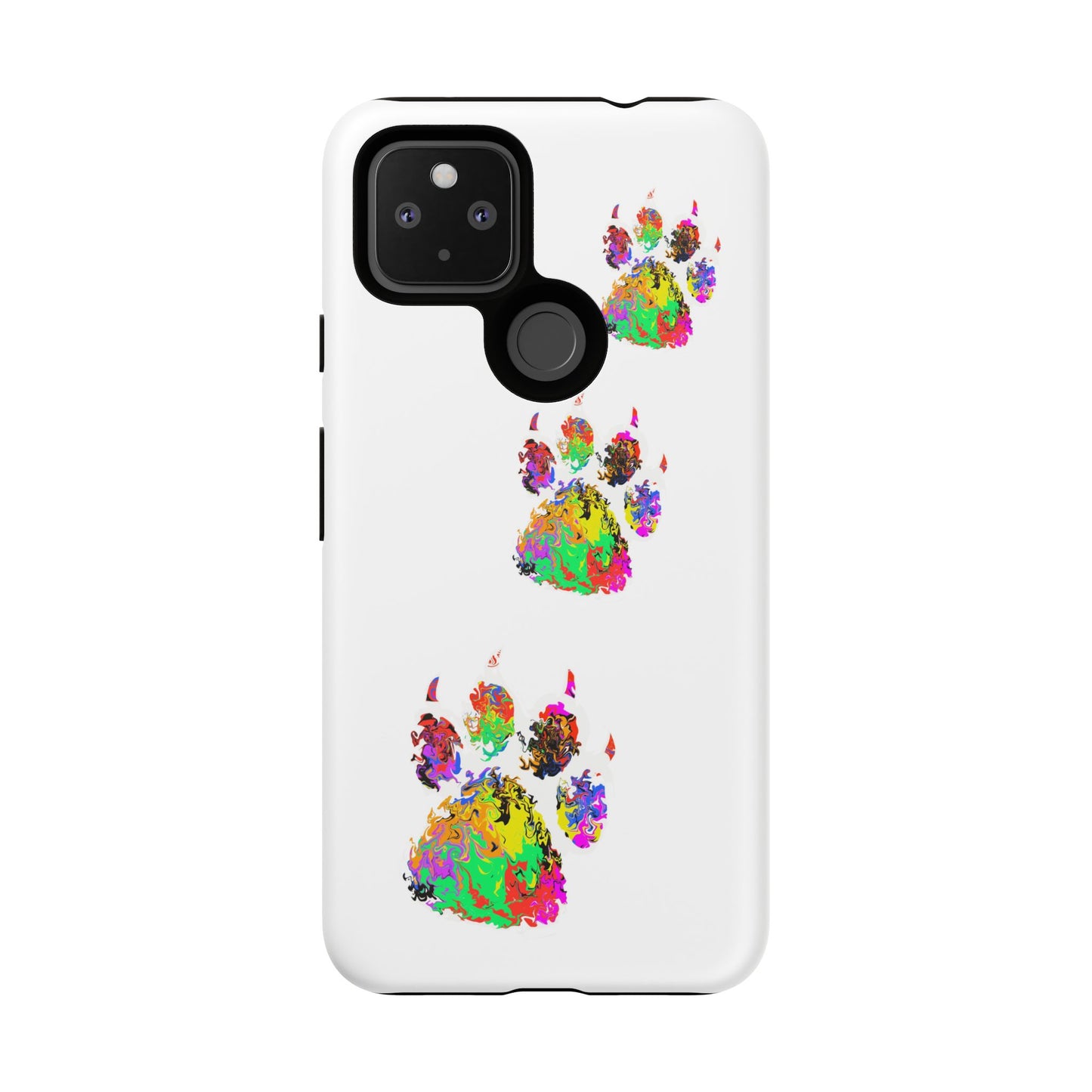 Phone Case — Colorful Paw Print Tough Case, Pet Lover Protective Phone Cover