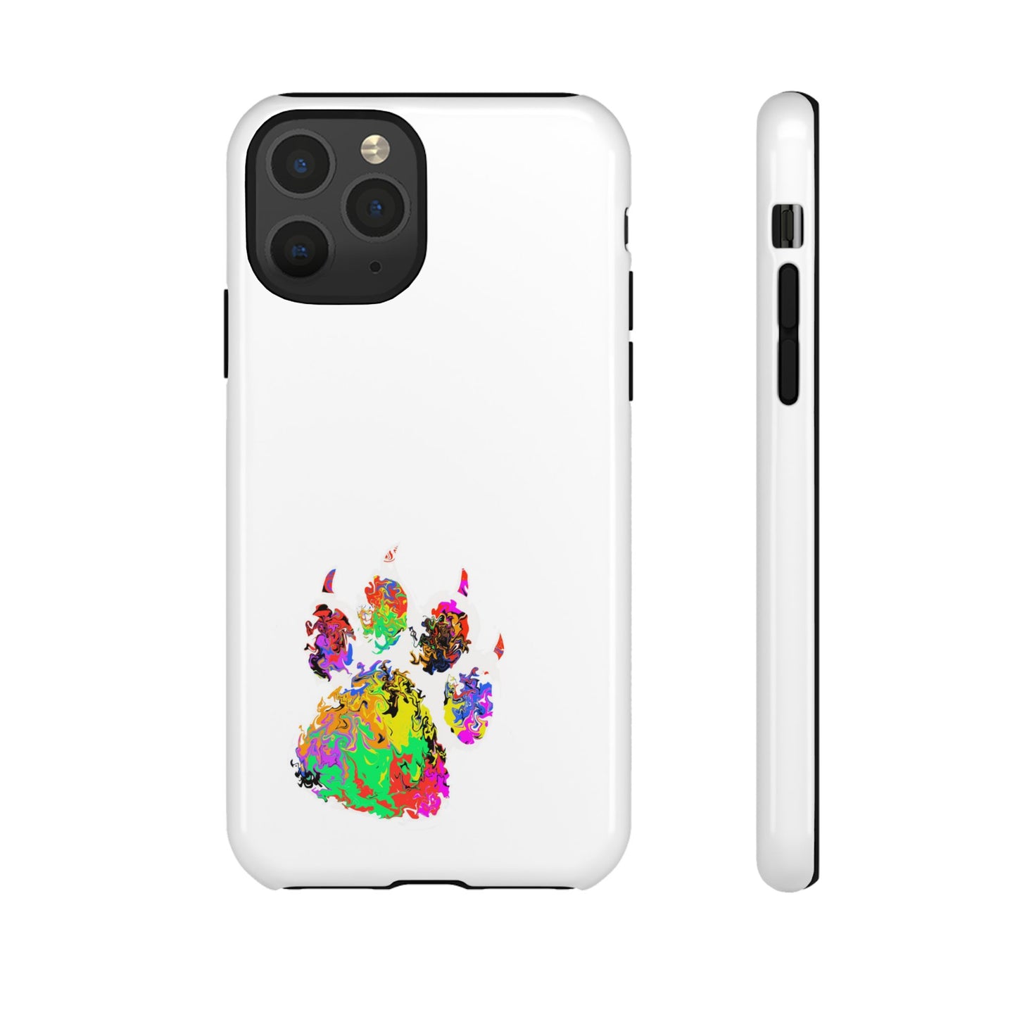 Colorful Paw Print Phone Case — Protective Pet Lover iPhone Case