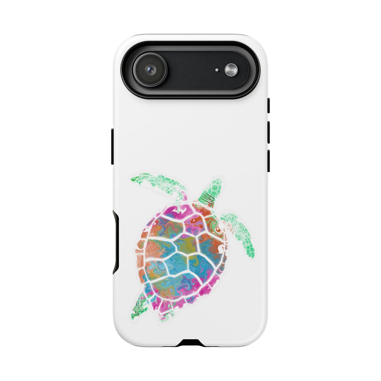 Sea Turtle Tough Phone Case — Colorful Watercolor Turtle Protective Cover