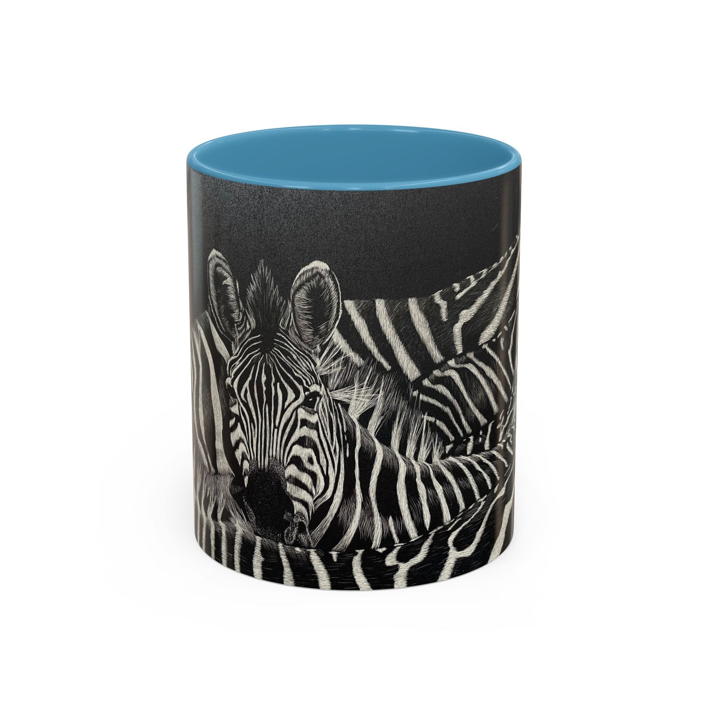 Zebra Stripe Accent Coffee Mug — Black Interior 11/15oz