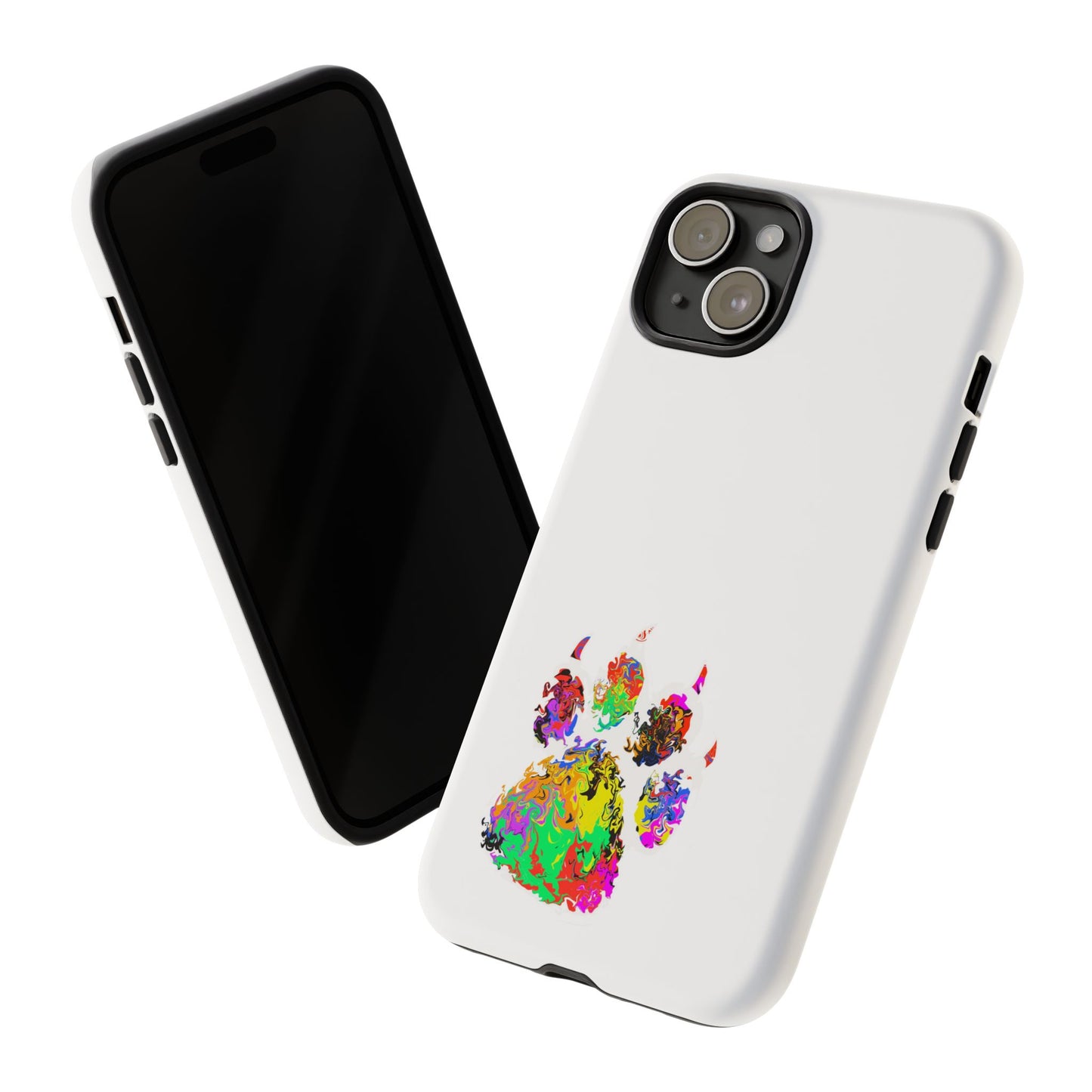 Colorful Paw Print Phone Case — Protective Pet Lover iPhone Case