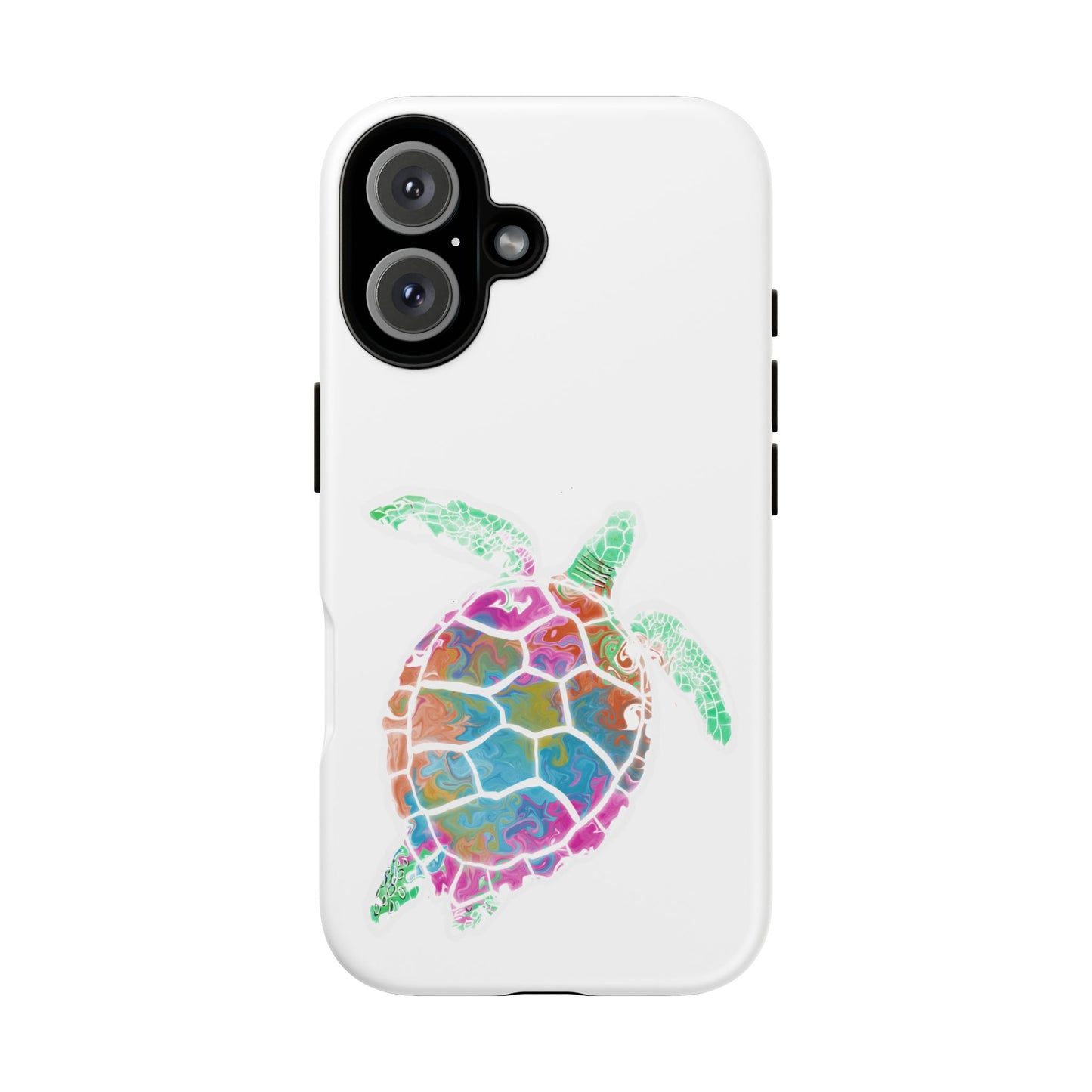 Sea Turtle Tough Phone Case — Colorful Watercolor Turtle Protective Cover