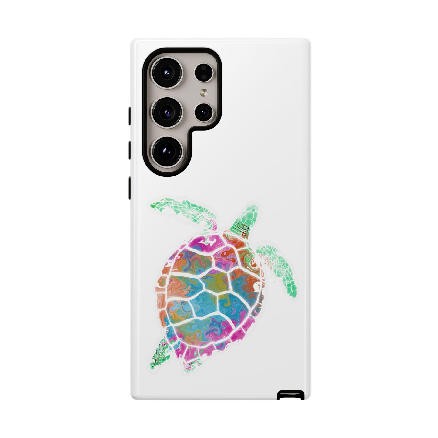 Sea Turtle Tough Phone Case — Colorful Watercolor Turtle Protective Cover