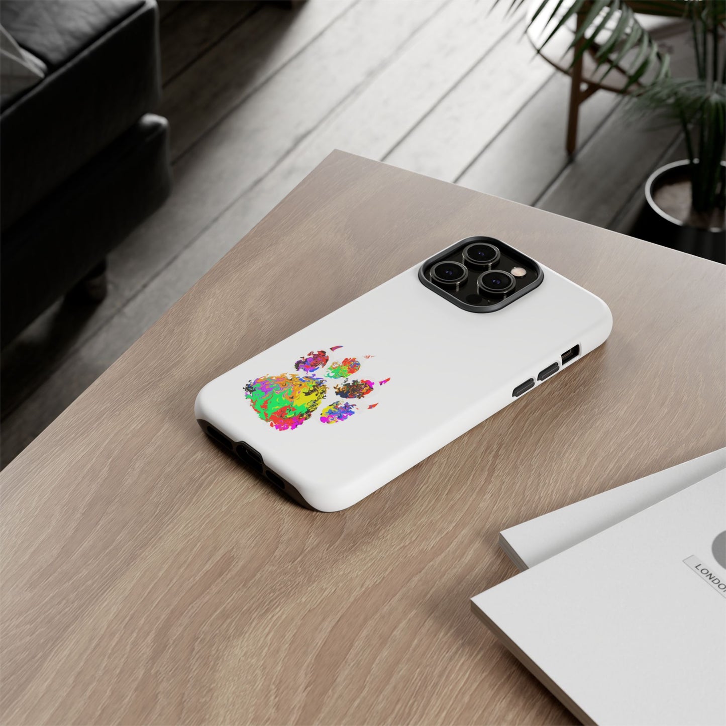 Colorful Paw Print Phone Case — Protective Pet Lover iPhone Case