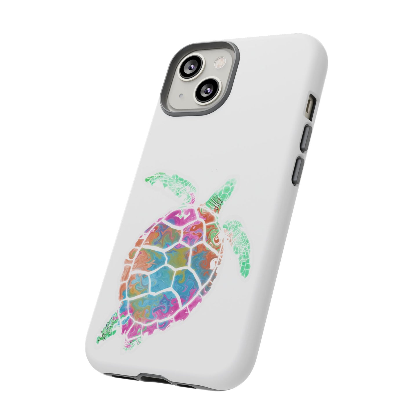 Sea Turtle Tough Phone Case — Colorful Watercolor Turtle Protective Cover