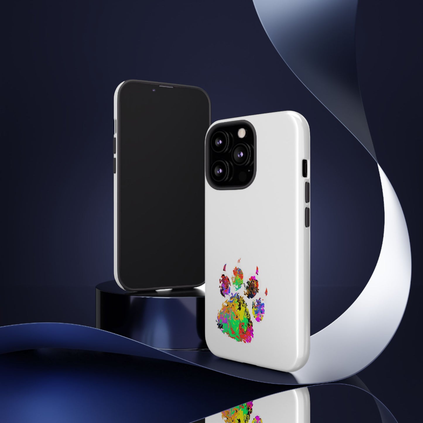 Colorful Paw Print Phone Case — Protective Pet Lover iPhone Case