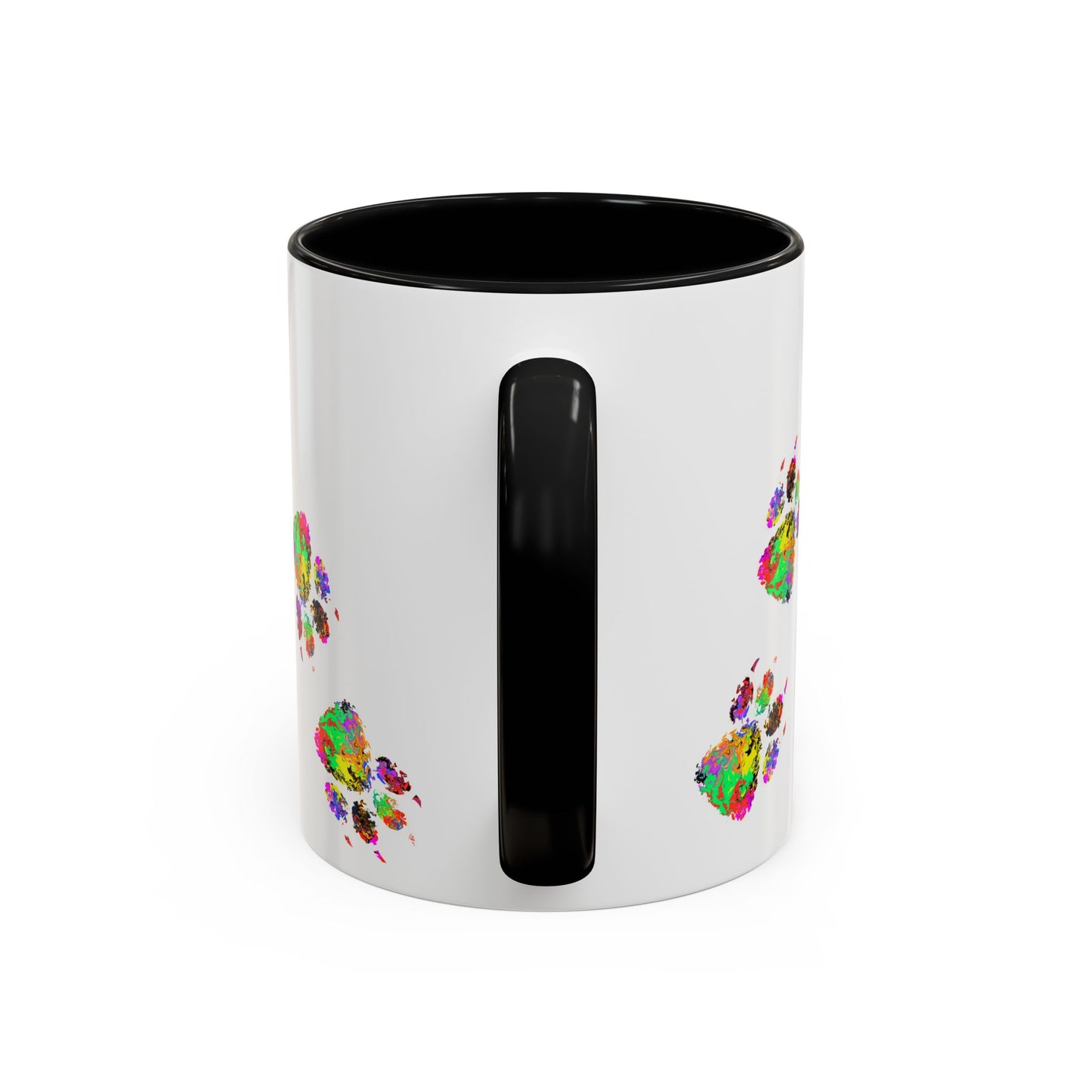 Colorful Paw Print Coffee Mug — Vibrant Pet Lover Accent Mug (11/15oz)