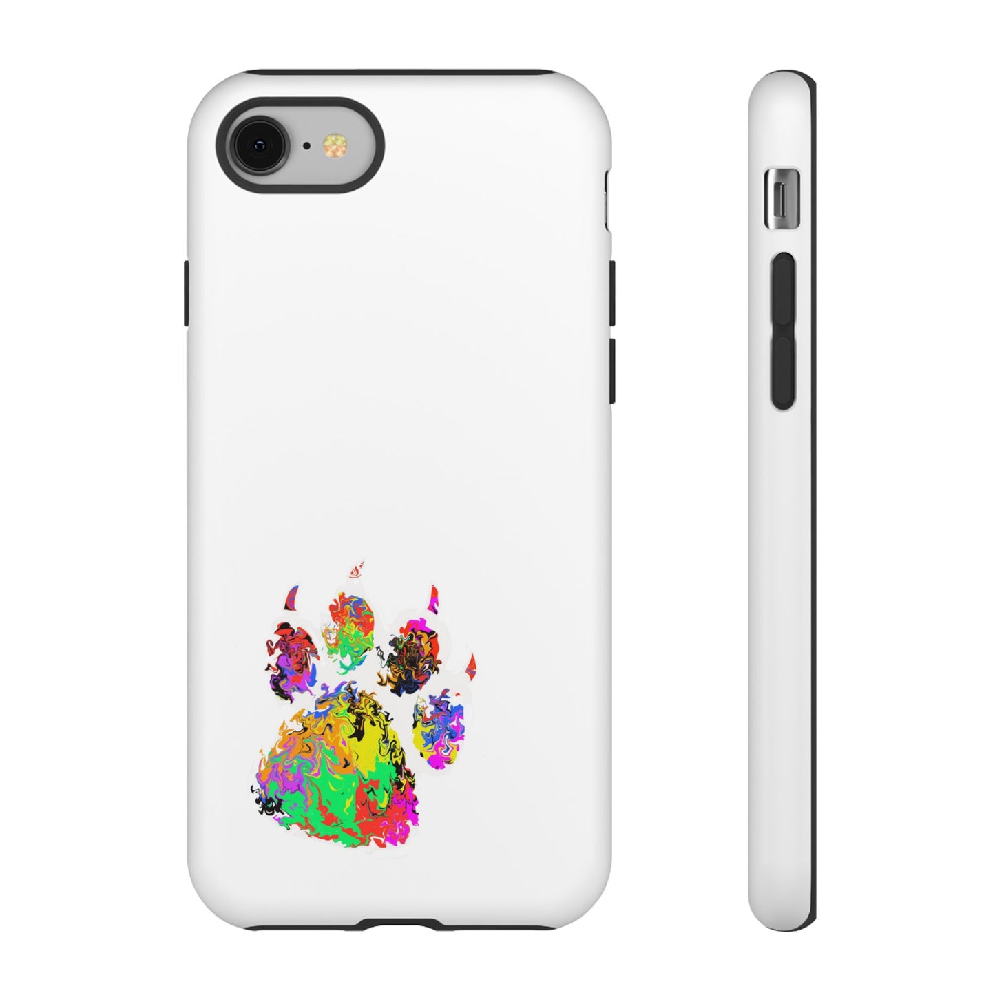 Colorful Paw Print Phone Case — Protective Pet Lover iPhone Case
