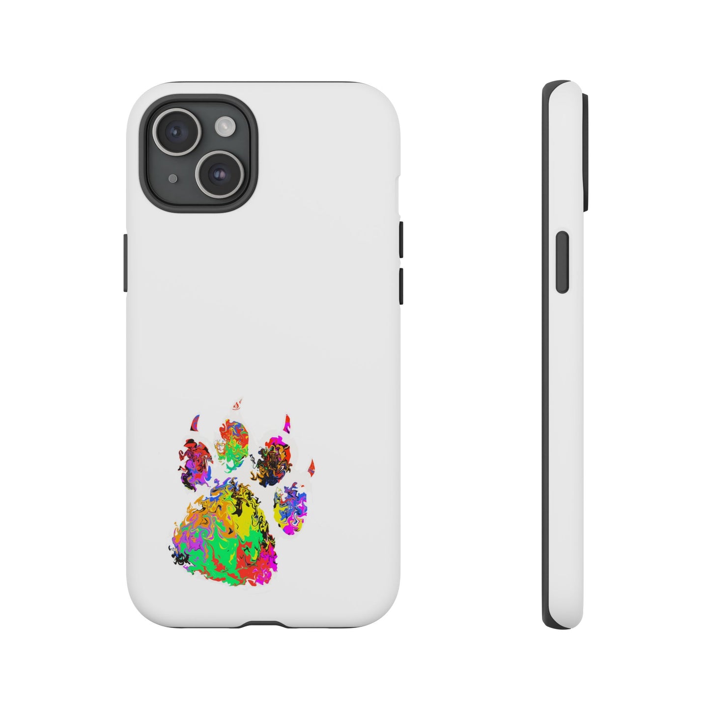 Colorful Paw Print Phone Case — Protective Pet Lover iPhone Case