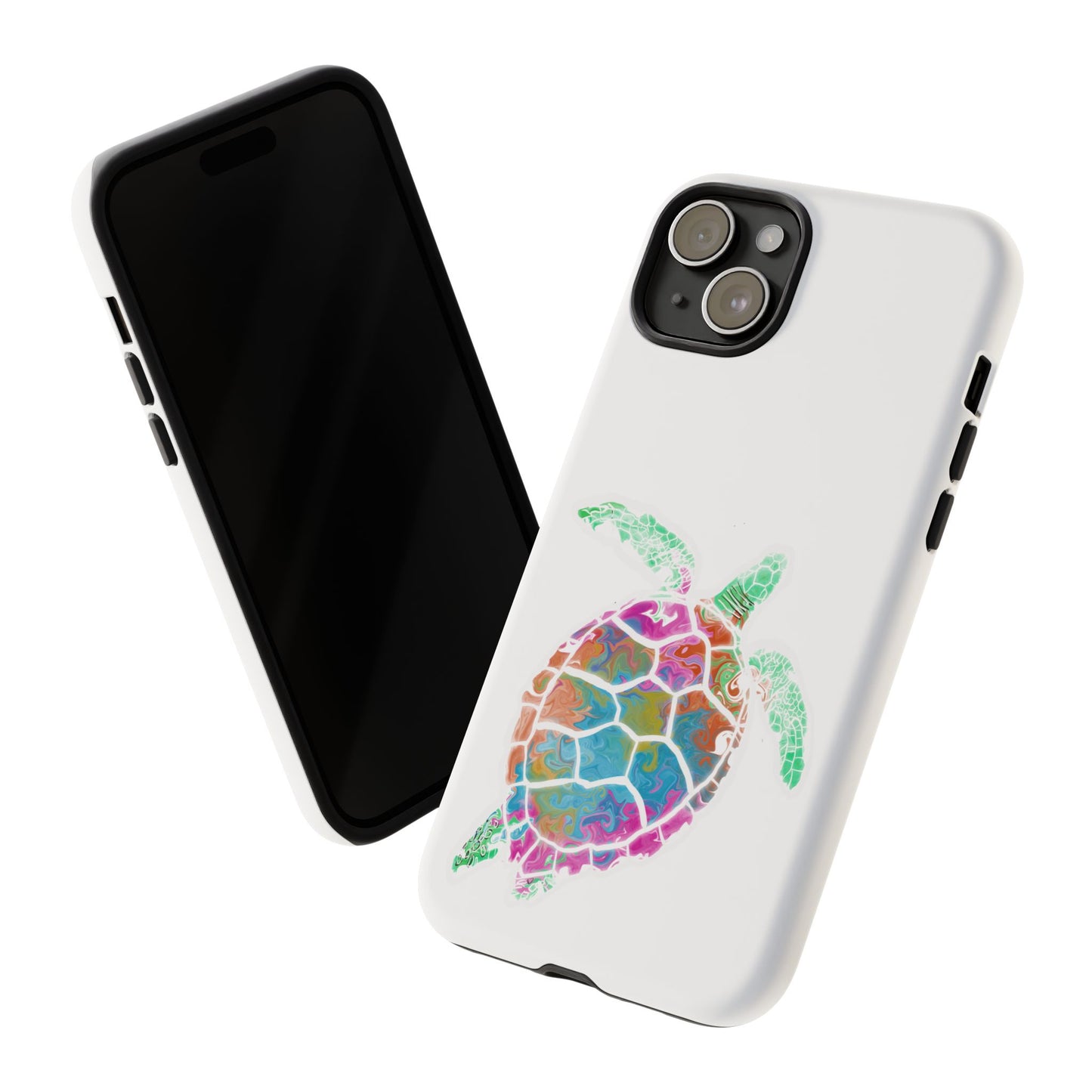 Sea Turtle Tough Phone Case — Colorful Watercolor Turtle Protective Cover