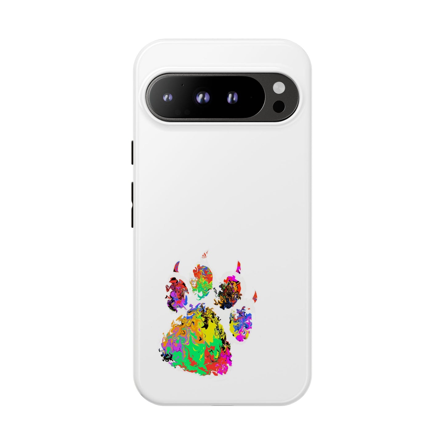 Colorful Paw Print Phone Case — Protective Pet Lover iPhone Case