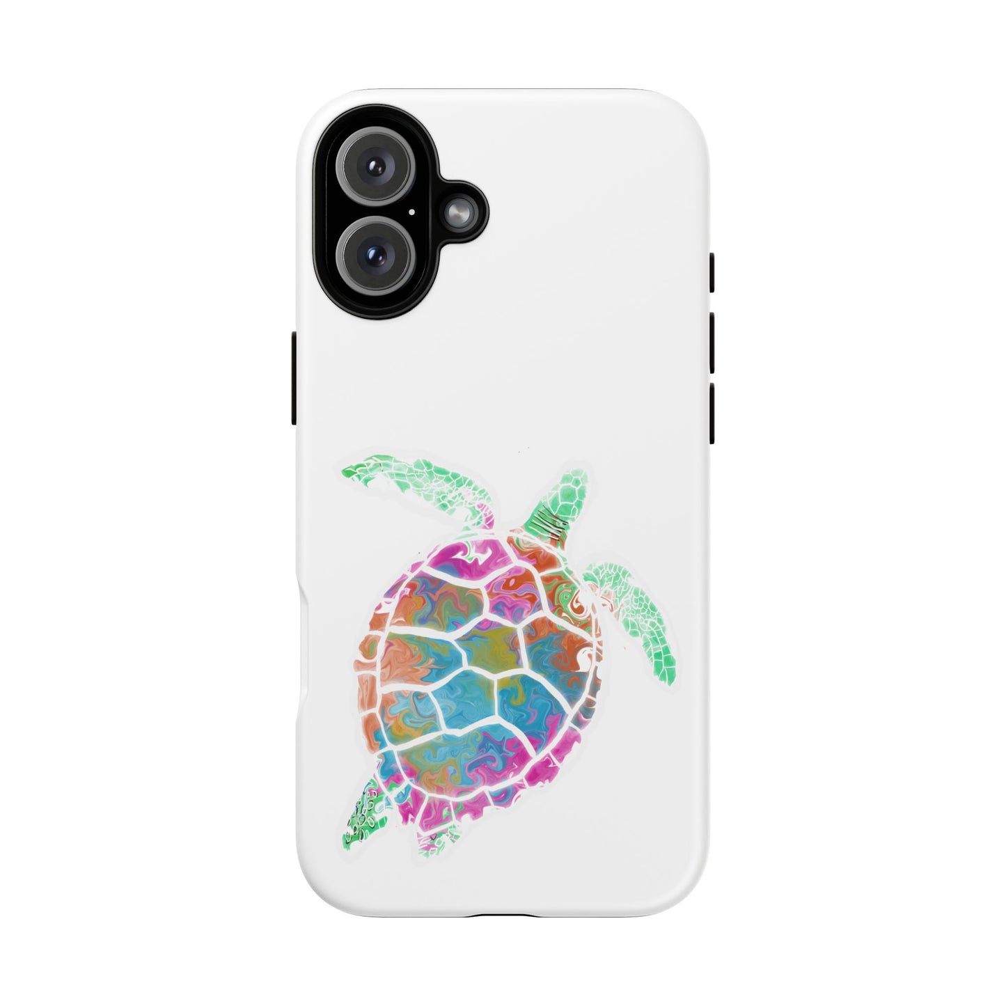 Sea Turtle Tough Phone Case — Colorful Watercolor Turtle Protective Cover