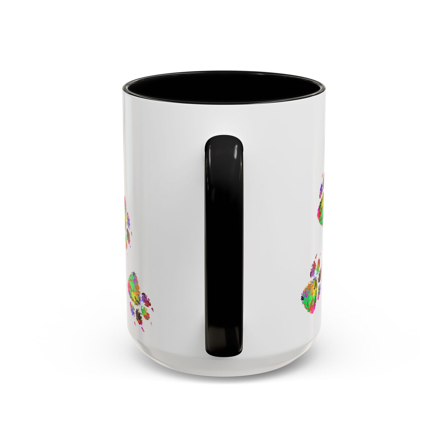 Colorful Paw Print Coffee Mug — Vibrant Pet Lover Accent Mug (11/15oz)