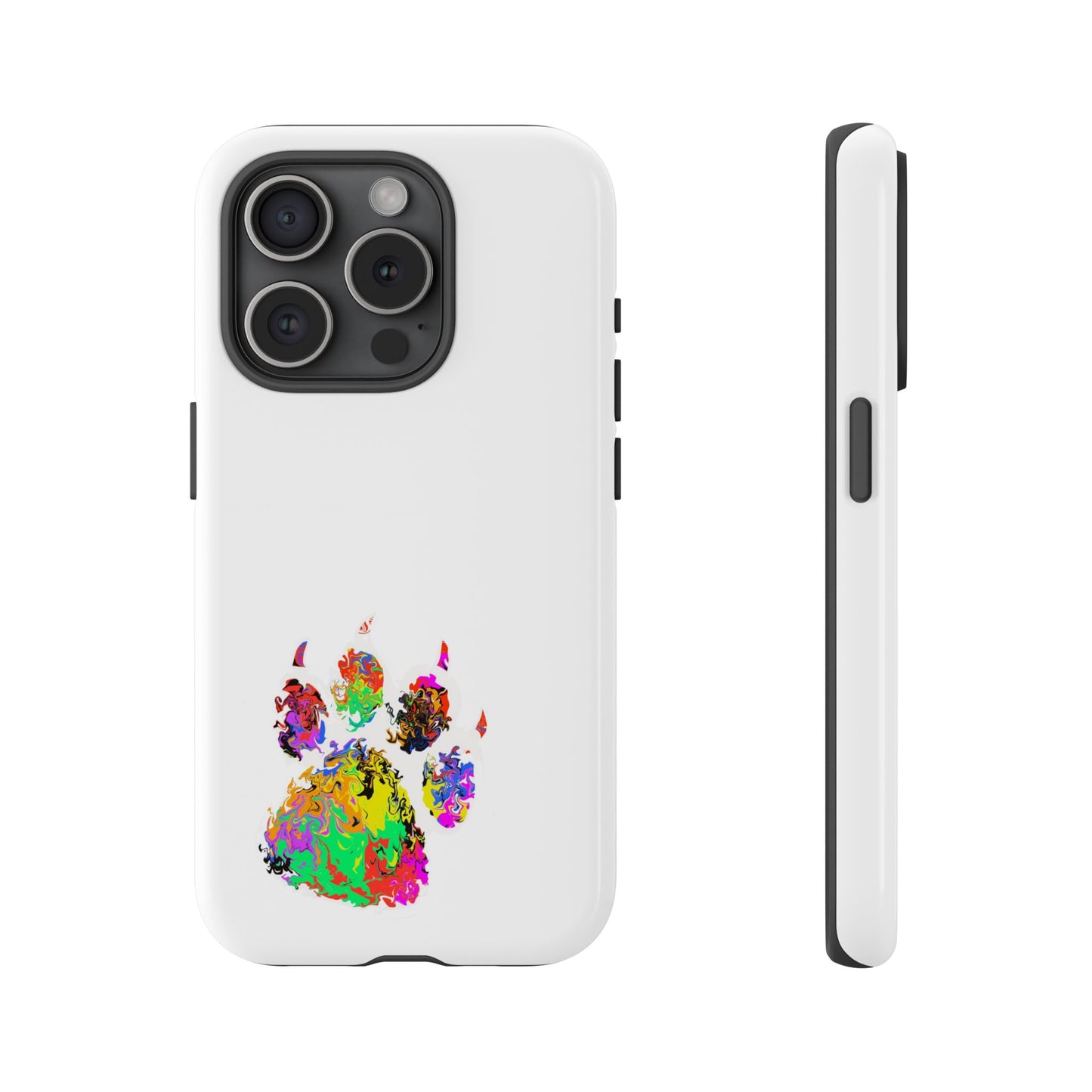 Colorful Paw Print Phone Case — Protective Pet Lover iPhone Case