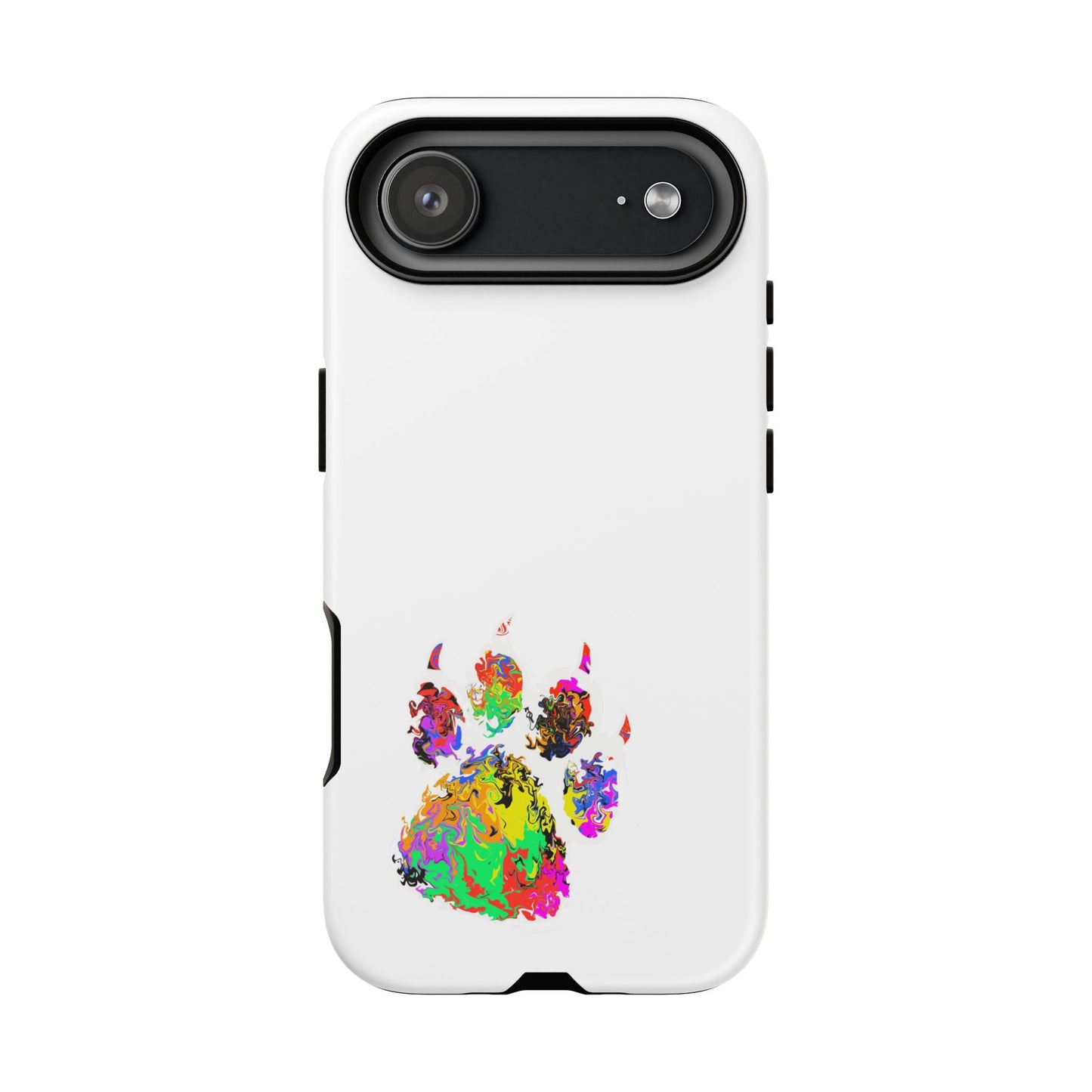 Colorful Paw Print Phone Case — Protective Pet Lover iPhone Case