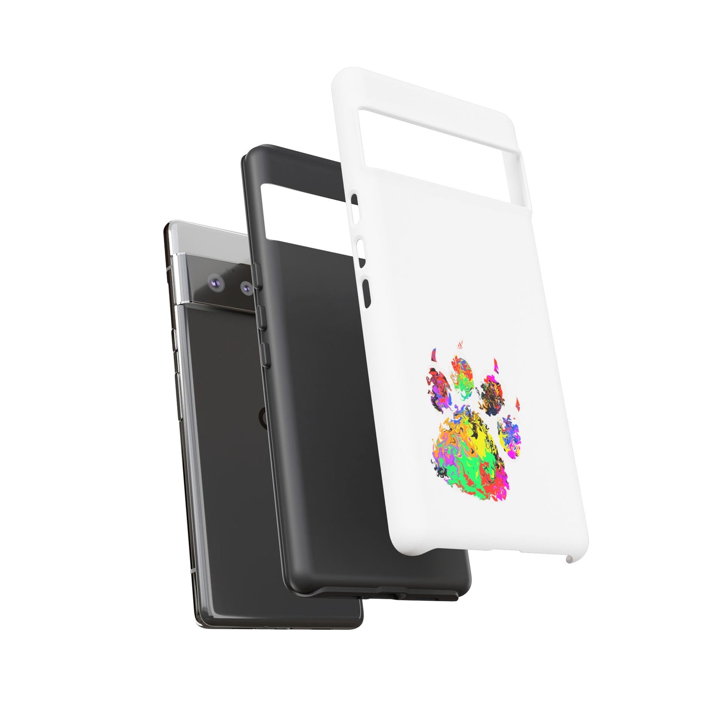 Colorful Paw Print Phone Case — Protective Pet Lover iPhone Case