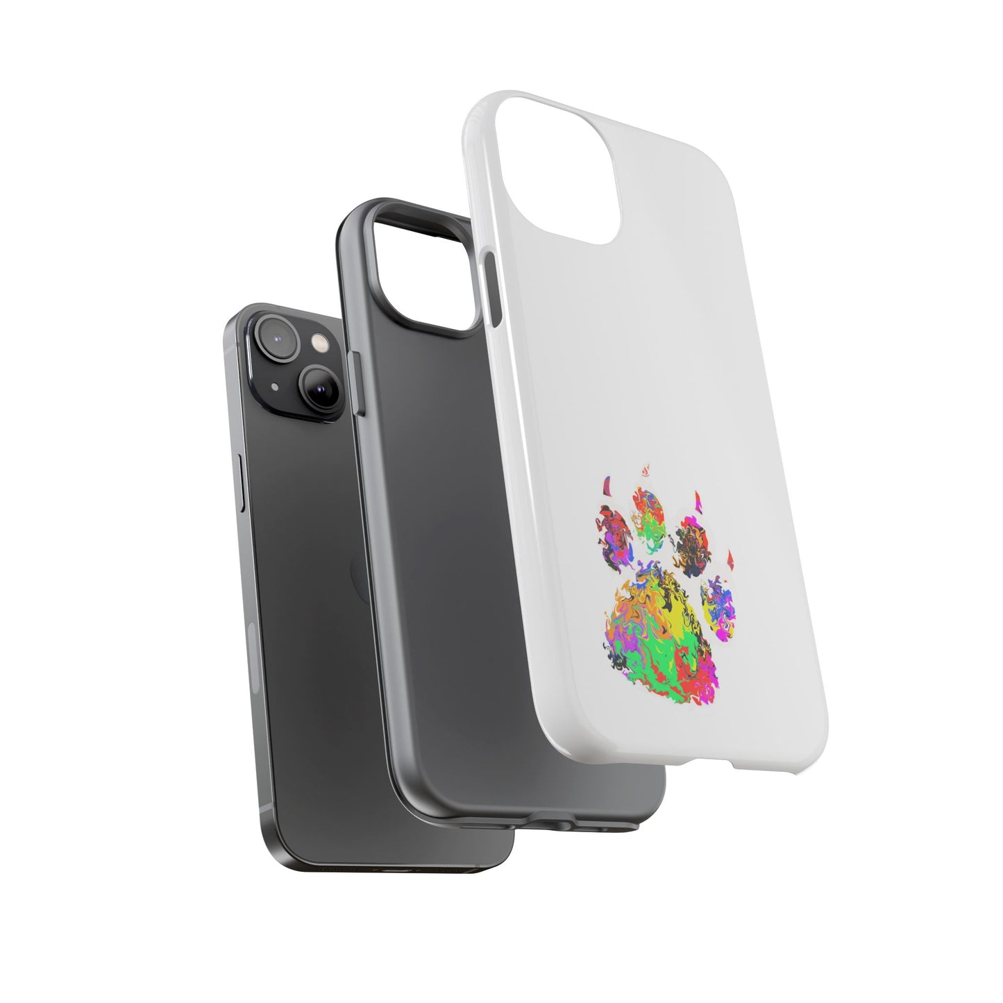 Colorful Paw Print Phone Case — Protective Pet Lover iPhone Case
