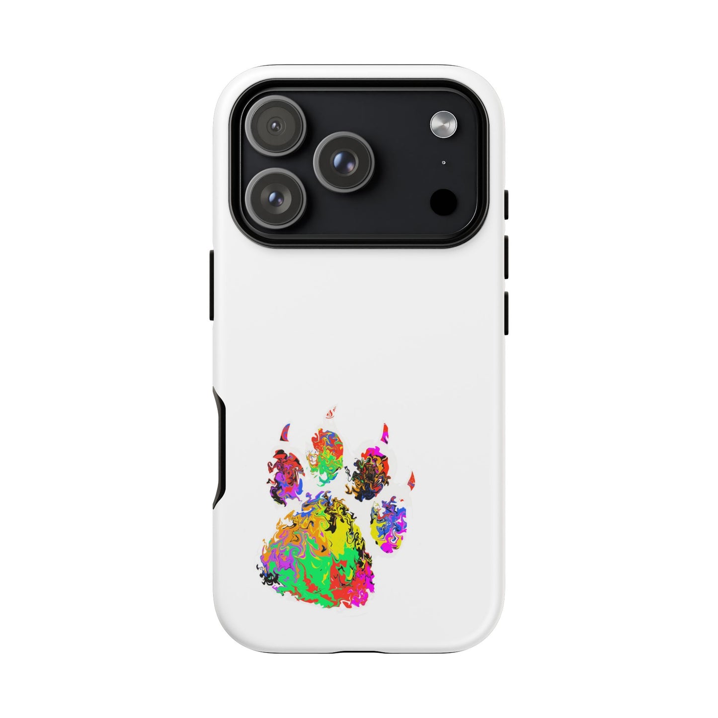 Colorful Paw Print Phone Case — Protective Pet Lover iPhone Case