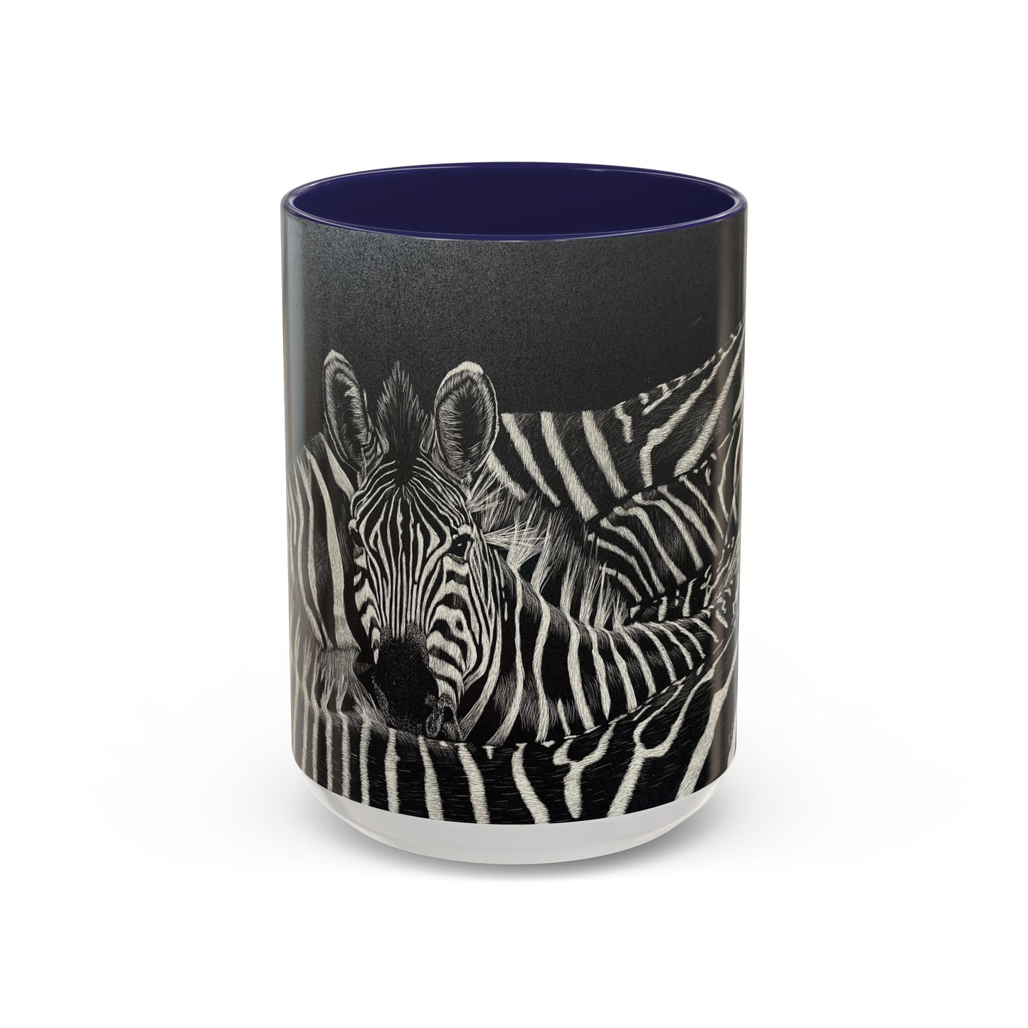 Zebra Stripe Accent Coffee Mug — Black Interior 11/15oz