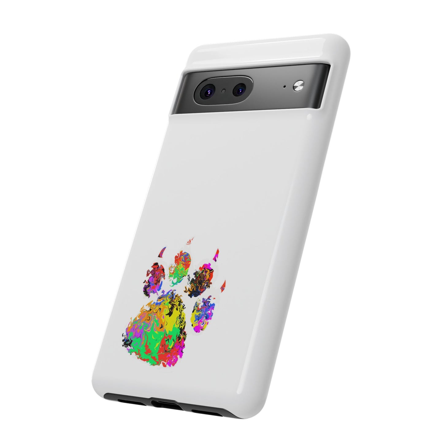 Colorful Paw Print Phone Case — Protective Pet Lover iPhone Case