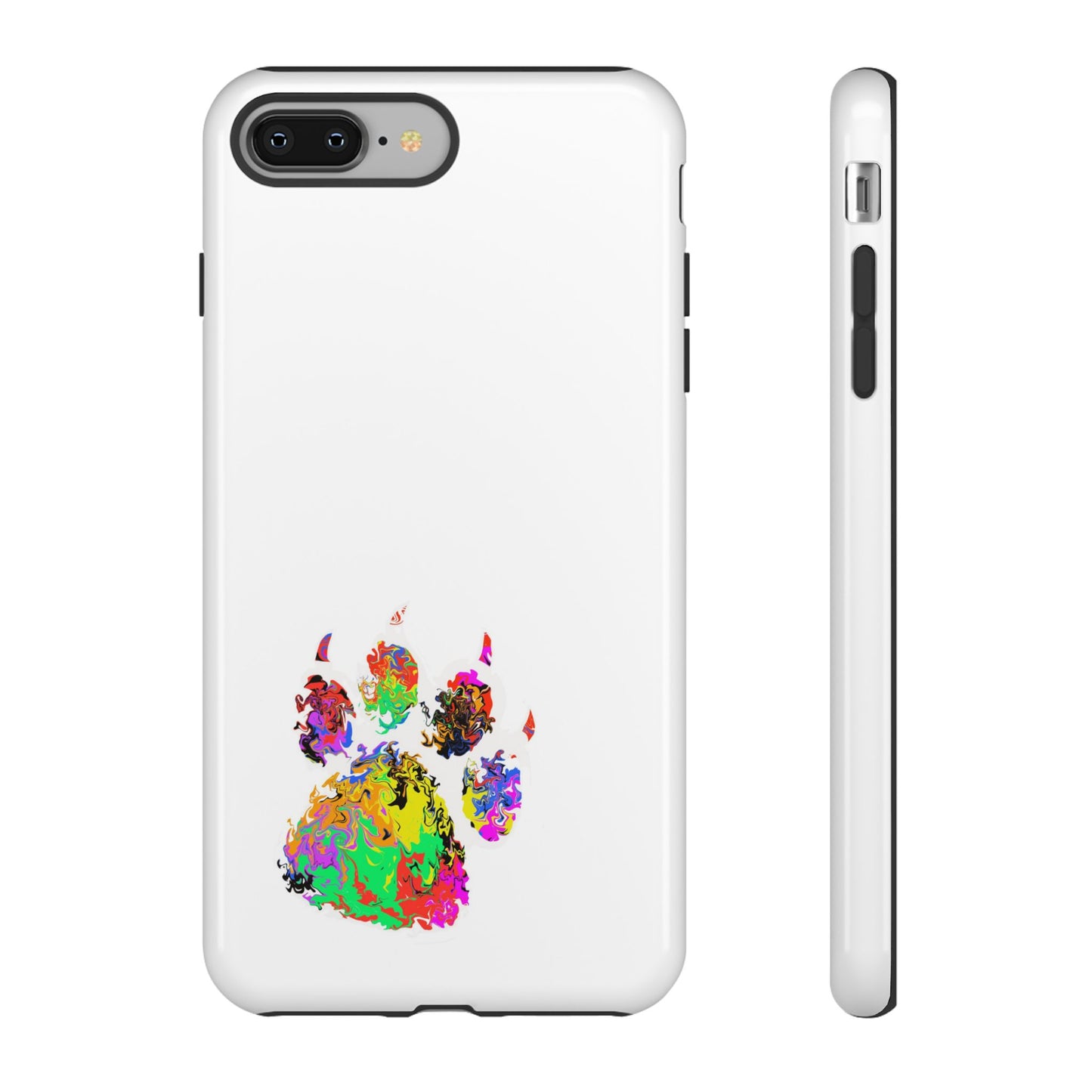Colorful Paw Print Phone Case — Protective Pet Lover iPhone Case