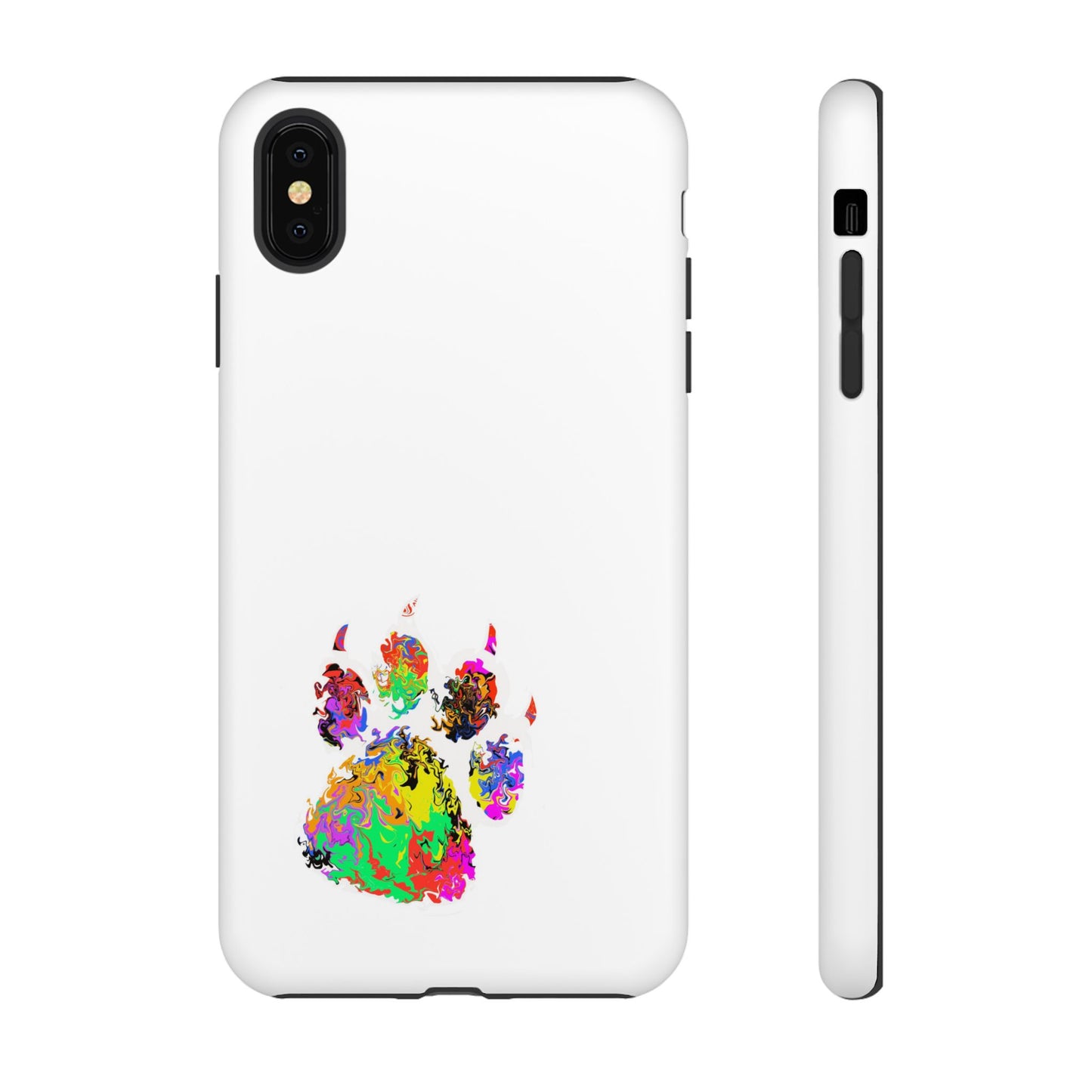 Colorful Paw Print Phone Case — Protective Pet Lover iPhone Case