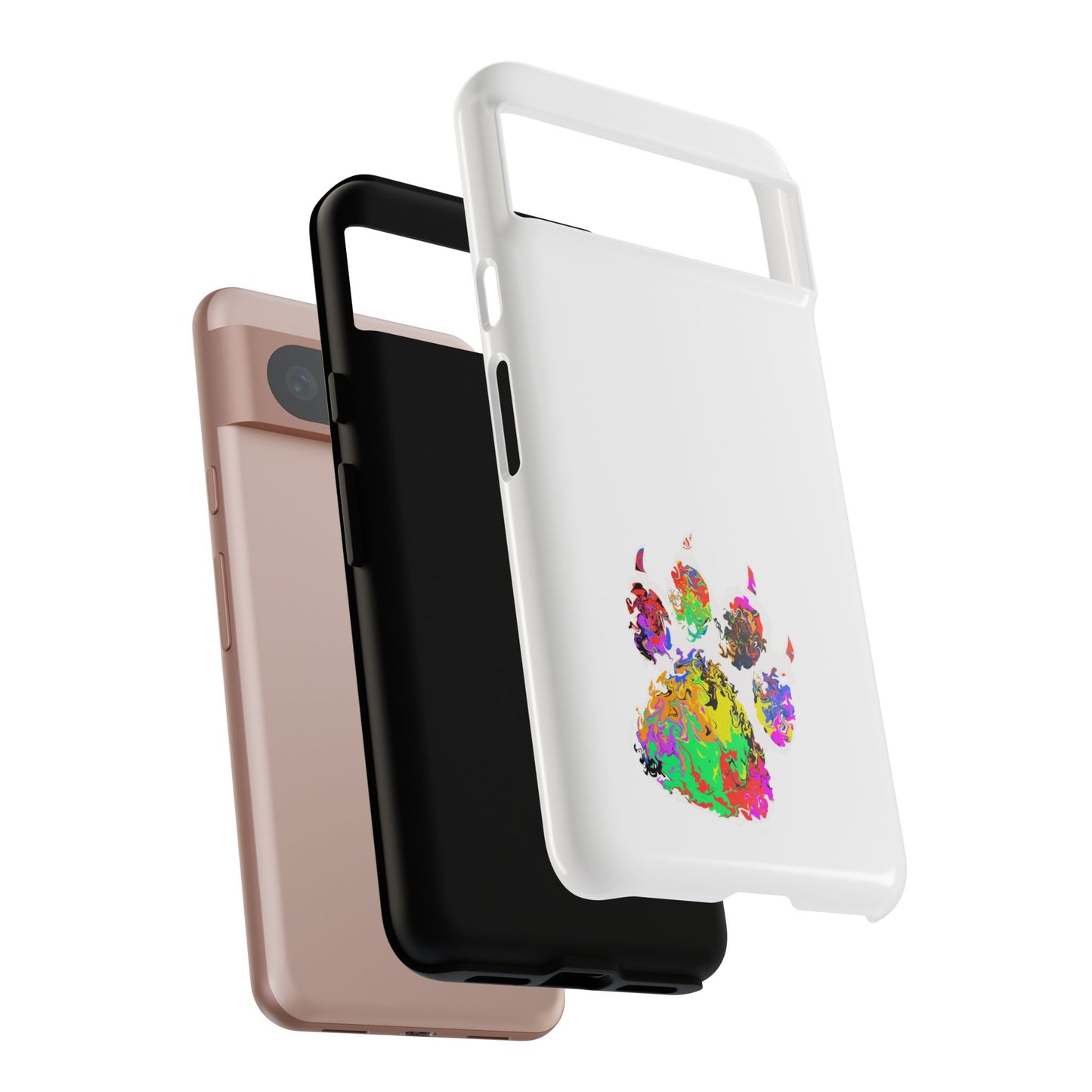 Colorful Paw Print Phone Case — Protective Pet Lover iPhone Case
