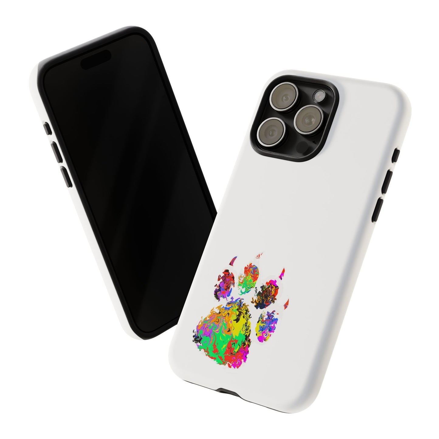 Colorful Paw Print Phone Case — Protective Pet Lover iPhone Case