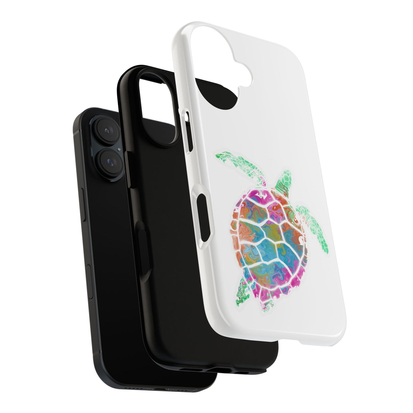 Sea Turtle Tough Phone Case — Colorful Watercolor Turtle Protective Cover
