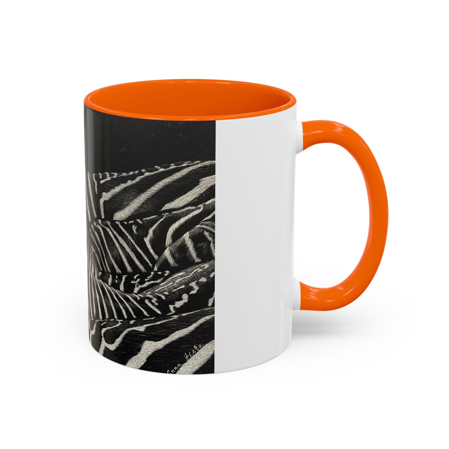 Zebra Stripe Accent Coffee Mug — Black Interior 11/15oz