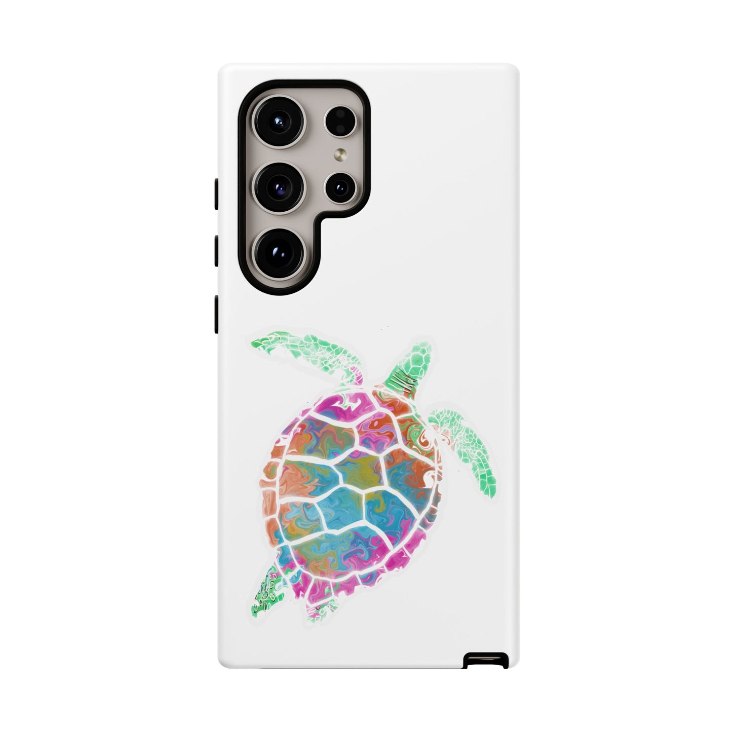 Sea Turtle Tough Phone Case — Colorful Watercolor Turtle Protective Cover