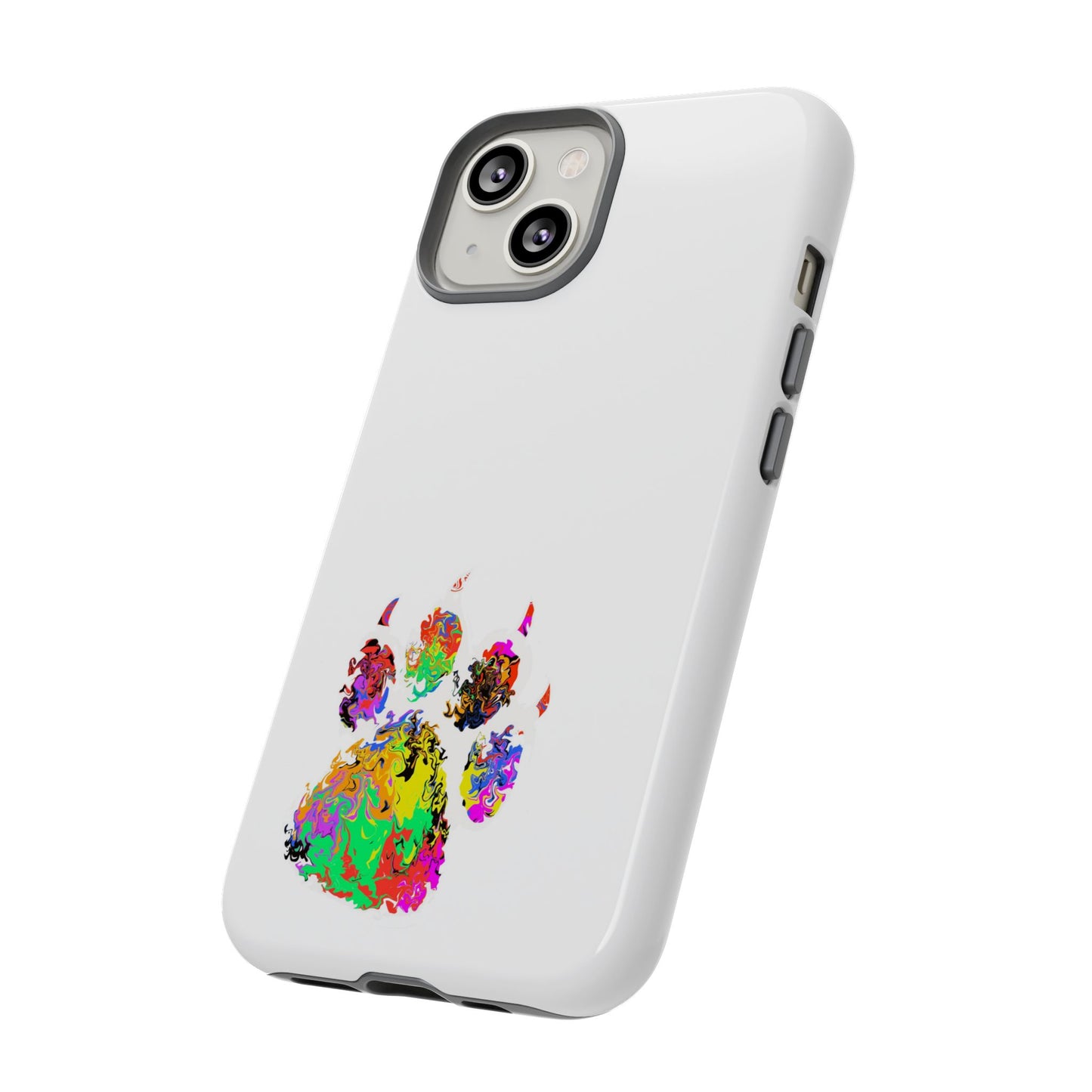 Colorful Paw Print Phone Case — Protective Pet Lover iPhone Case